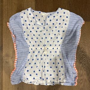 Crewcuts Blue and White Polka Dot Kids Swim Coverup